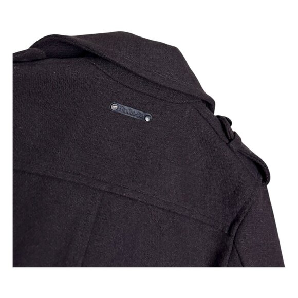 DIESEL Luxury Designer Wool Blend Leather Business Casual Winter Peacoat Large - Picture 7 of 8
